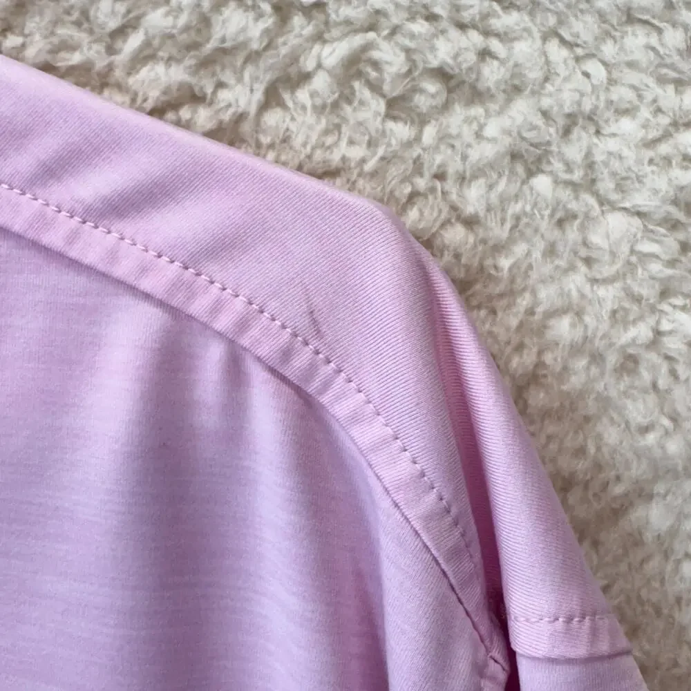 Footjoy FJ Collared Polo Golf Shirt XL Pink Striped Short Sleeve Travel Casual - Picture 12 of 16